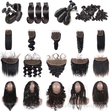 Top Quality 3+1 Packet Human Hair Meche Humain Bresilienne En Gros 3 Bundles with Closure